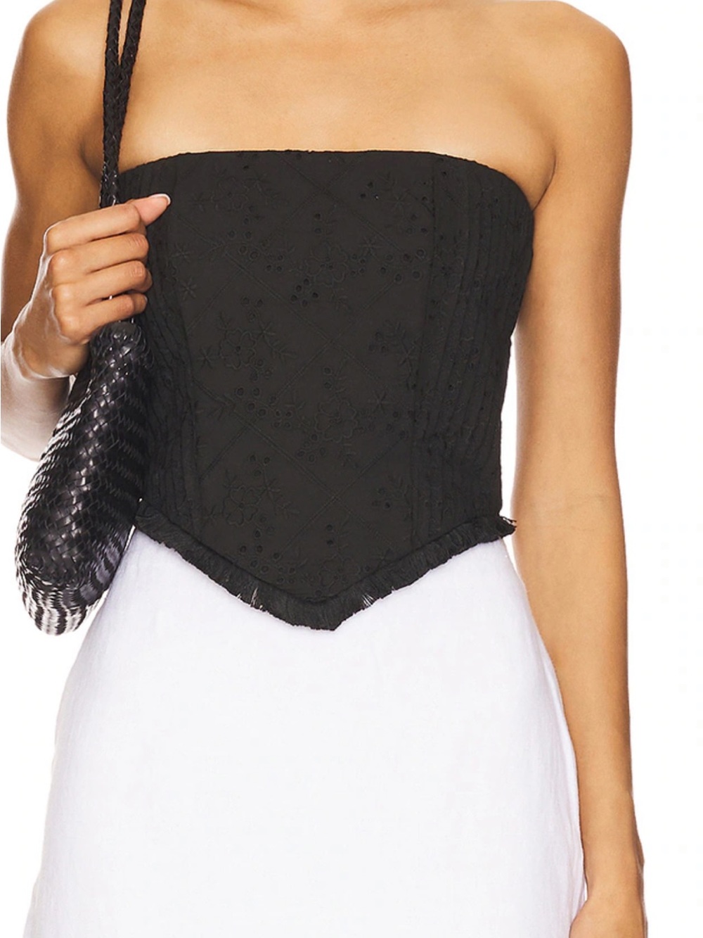 Heartloom Carla tube top in eggshell Black New with tags
